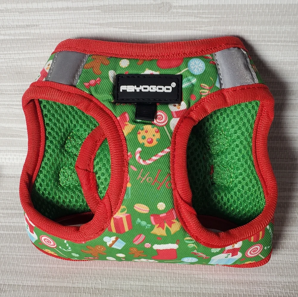 Festive Green and Red Christmas Cat Harness And Leash NEW